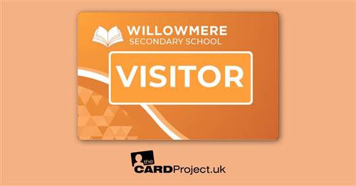 Secondary School Orange Gradient Visitor Card